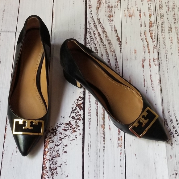 Tory Burch GiGi Leather Pointed Toe Pumps Black - Picture 15 of 15